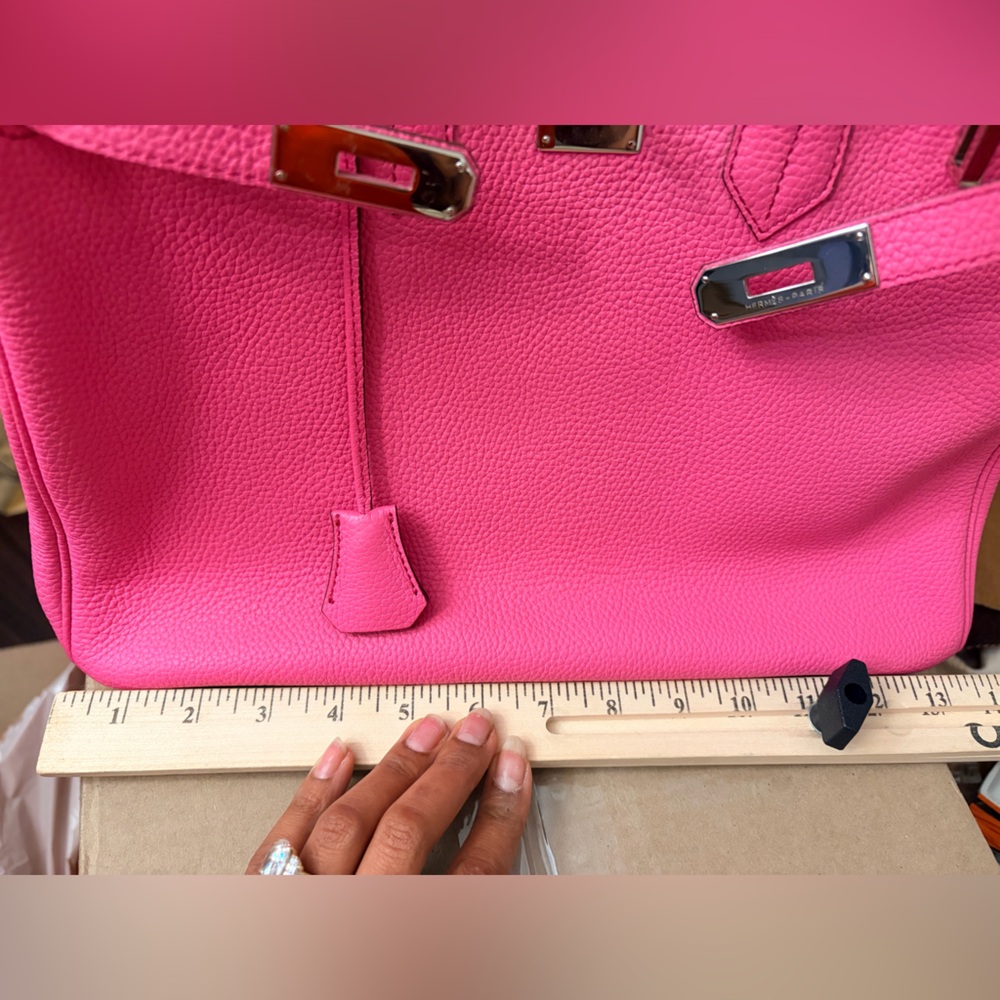 Pink Leather Satchel Handbag - Designer Style - Picture 10 of 16